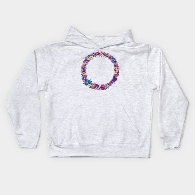 Ring of flowers Kids Hoodie by Hounds_of_Tindalos